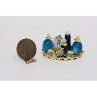 Artist Unknown Dollhouse Miniature Ladies Blue Perfume Vanity Tray