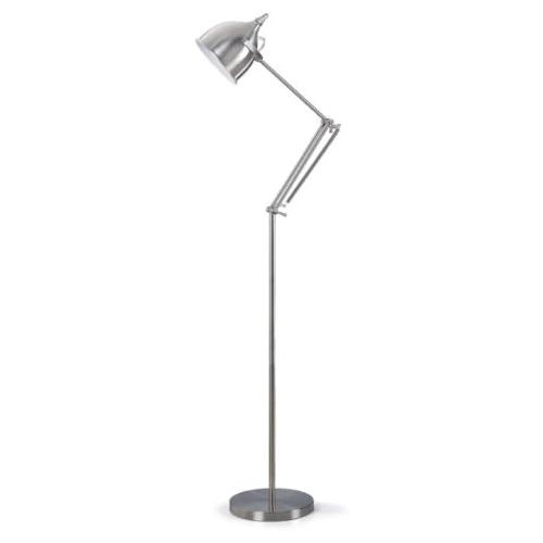  Artiva USA Silverado, Contemporary Design, 61-inch Brushed Steel Metal Floor Lamp with Adjustable Swing Arm and Heavy, Sturdy Base