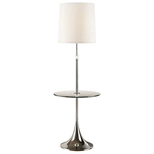  Artiva USA Enzo, Adjustable 52 to 65-inch Modern Chrome Floor Lamp with Tempered Glass Table