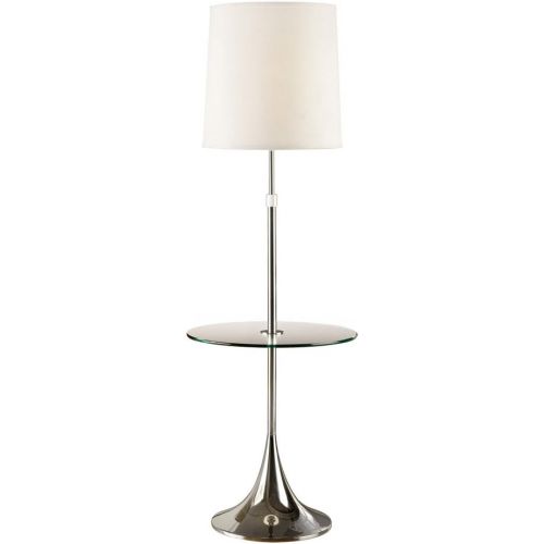  Artiva USA Enzo, Adjustable 52 to 65-inch Modern Chrome Floor Lamp with Tempered Glass Table