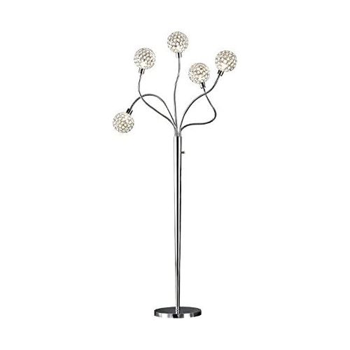  Artiva USA 7783FLC SOHO 65 H Modern Chrome 5-Light Crystal Balls Floor Lamp with Dimmer, 65 x 48 x 48 inches