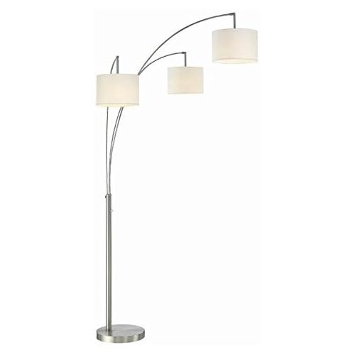  Artiva USA LED602108FSN Lumiere Modern LED 80-inch 3-Arched Brushed Steel Floor Lamp with Dimmer, 76, 71 inches high Wide x 36 inches Long