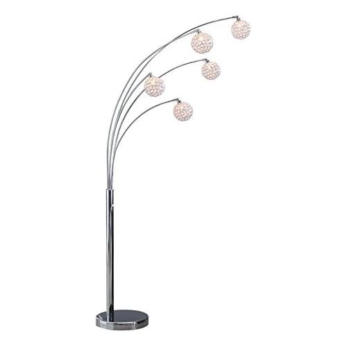  Artiva USA A511118FSN Manhattan Modern Crystal Floor Lamp, 84H, Chrome