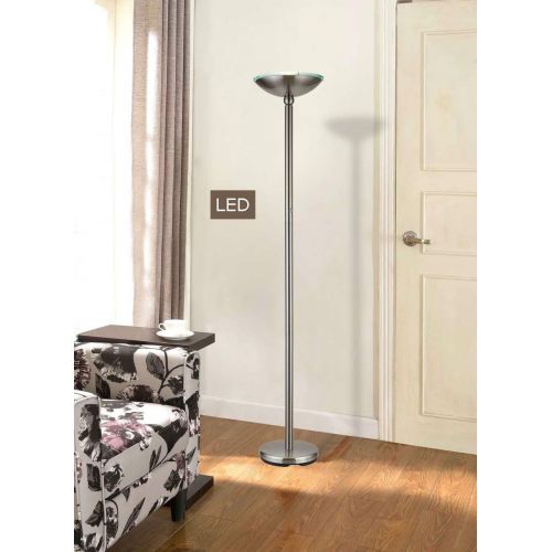  Artiva USA LED9485FSN Saturn Brushed Steel LED Torchiere Floor Lamp with Touch Dimmer, 71