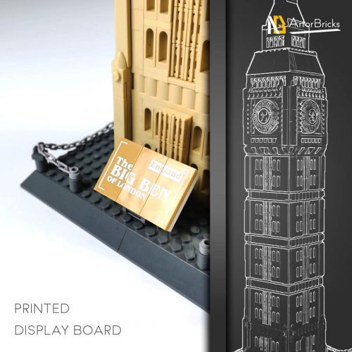  ArtorBricks Architectural Big Ben Large Collection Building Set Model Kit and Gift for Teens and Adults , Compatible with Lego (1666 Pieces)