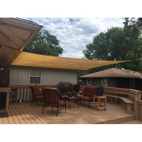  [아마존 핫딜]  [아마존핫딜]Artpuch 10 x 13 Sun Shade Sails Canopy Rectangle Sand, 185GSM Shade Sail UV Block for Patio Garden Outdoor Facility and Activities