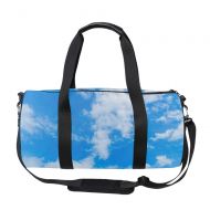 ArtsLifes Blue Sky With Clouds Travel Duffel Bag Foldable Large Travel Bag Weekend Bag Checked Bag Luggage Tote 17.6 x 9 x 9 inches