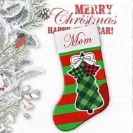 Artsadd Personalized Christmas Stocking with Name Custom Mom Christmas Stocking Fireplace Home Decoration for Xmas Party