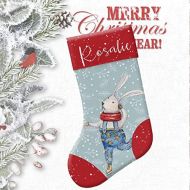 Artsadd Personalized Christmas Stocking Add Name Custom Christmas Name Gifts Rabbit Christmas Stocking Fireplace Home Christmas Decoration for Xmas Party