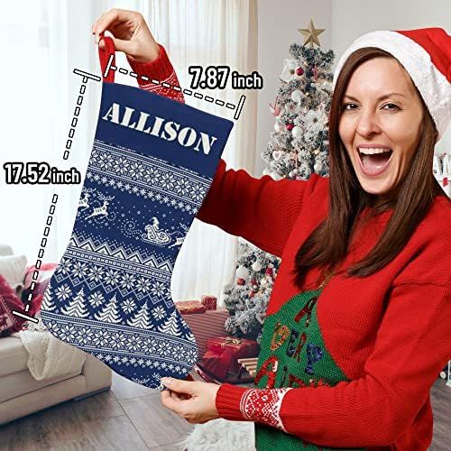  Artsadd Personalized Christmas Stockings Fireplace Hanging for Family Decorations Xmas Gift, Monogrammed Stocking for Kids Friends