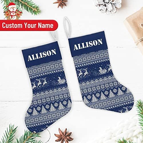  Artsadd Personalized Christmas Stockings Fireplace Hanging for Family Decorations Xmas Gift, Monogrammed Stocking for Kids Friends