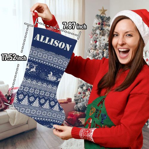  Artsadd Personalized Christmas Stockings Fireplace Hanging for Family Decorations Xmas Gift, Monogrammed Stocking for Kids Friends