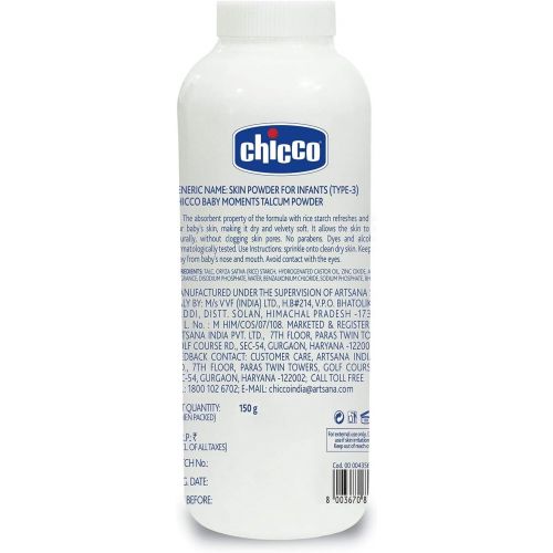  Artsana Chicco Baby Moments Talcum Powder 150g