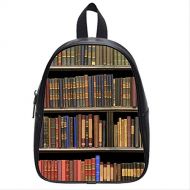 Artsbaba Black Backpack Books Shelf Cartoon School Bag 15H x 12L x 5W
