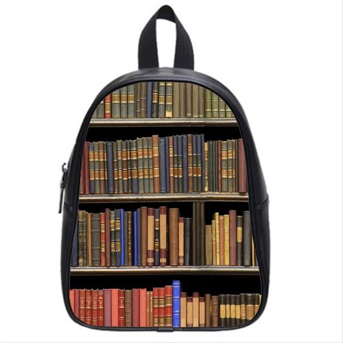  Artsbaba Black Backpack Books Shelf Cartoon School Bag 15H x 12L x 5W