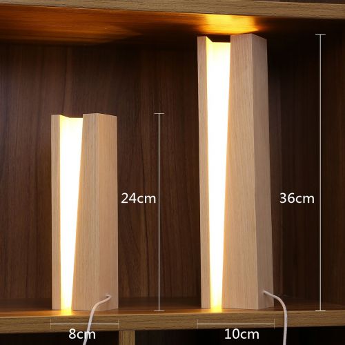  Arturesthome Wood Desk Lamp, Bedroom Dimmable Warm Light, Led Wooden Table Lamp, Beside Desk Accessories, Unique Home Decor Gift for Men Women Teens Children Kids(2 Pack)