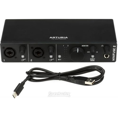  Arturia MiniFuse 2 USB-C Audio Interface Recording Bundle - Black