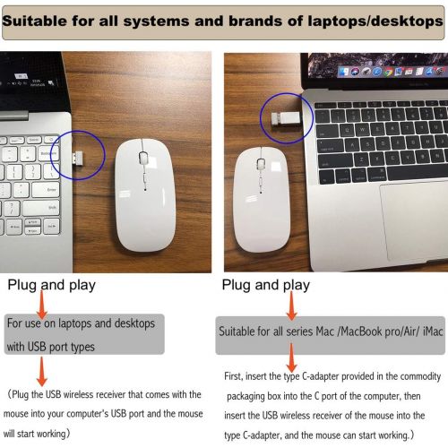  [아마존베스트]EST Wireless Mouse for MacBook Air/Pro Wireless Mouse for MacBook Laptop Windows iMac (Silver)