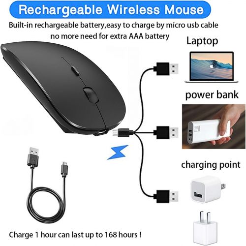  [아마존베스트]EST Rechargeable Wireless Mouse for MacBook MacBook Pro Air Laptop Desktop Computer Windows iMac Mac (Rose Gold)