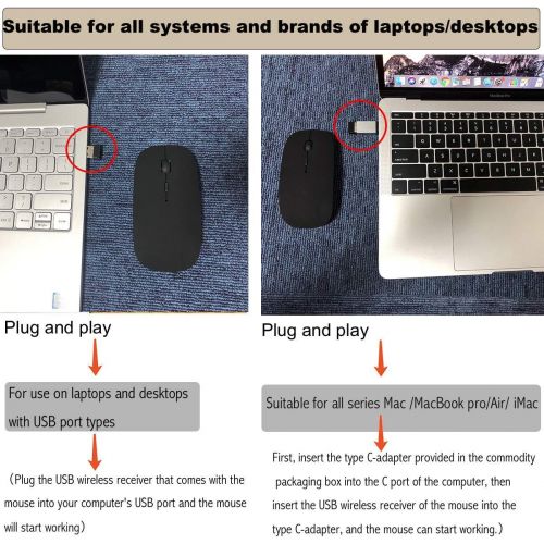  [아마존베스트]EST Rechargeable Wireless Mouse for MacBook MacBook Pro Air Laptop Desktop Computer Windows iMac Mac (Rose Gold)