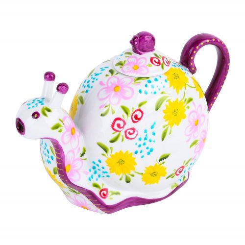  Artvigor Vigor Hand Painted Porcelain Tea Coffee Pot ArtSnail Design Gift For Christmas, Birthday