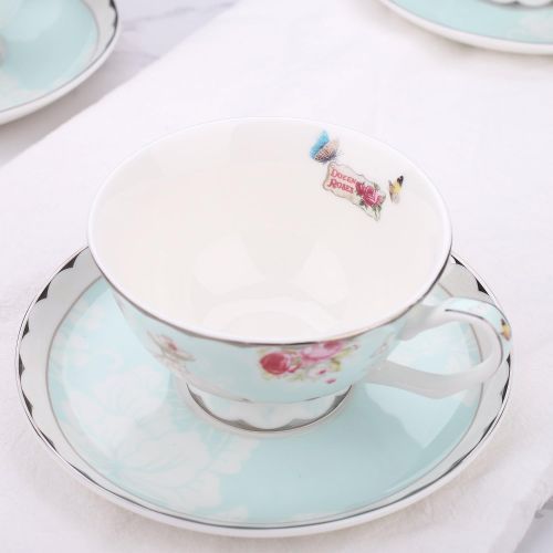  Artvigor Art Vigor12Piece Porcelain Coffee Set with 4Coffee Cups, Saucers and Spoons, Tea Set