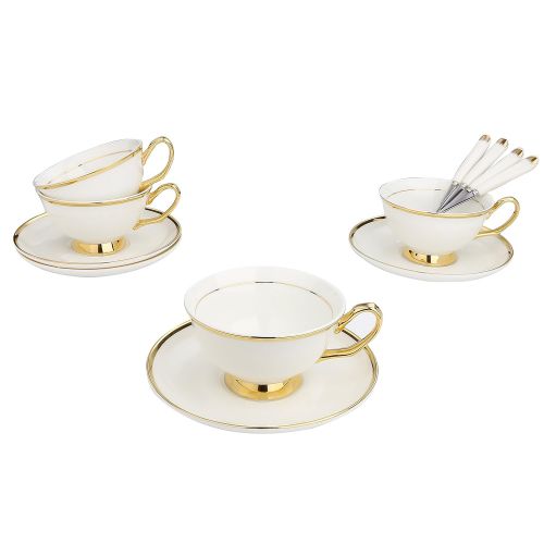  Artvigor Art Vigor Porcelain Coffee Service 12Pieces Set Tea Service With 4Coffee Cup, Saucer and Spoon