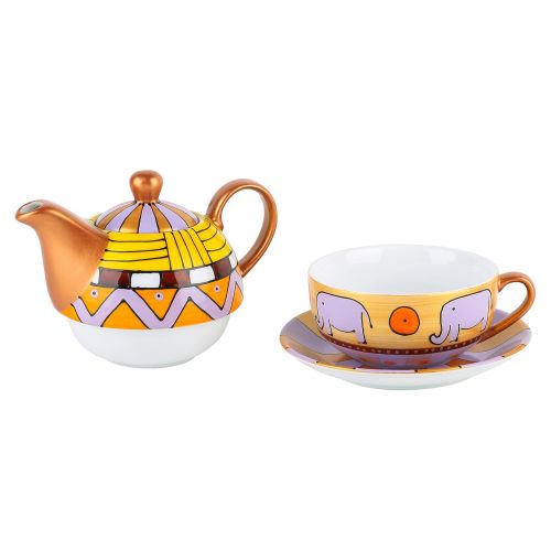  Artvigor, Tea for one Set, Porzellan Teeservice in Geschenkverpackung, Kaffee Tee Kanne mit Tasse und Untertasse