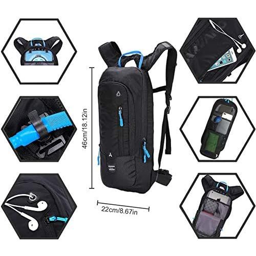  Arvano Hydration Pack Bike with 2l Water Bladder,Small Mountain Biking Backpack Lightweight Bicycle Daypack,6l Mini Rucksack for Cycling MTB Skiing Snowboarding,Day Hiking Bag Runn