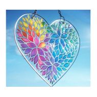 ArwenFantasy Hand painted glass Rainbow Heart, Valentines Day gift, Window Hanging Gift, stained glass suncatcher, heart suncatcher, painting on glass