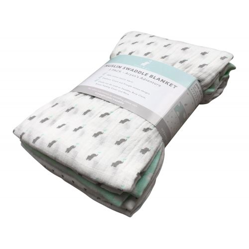  Aryan and Gin Unique Baby Muslin Swaddle Set, 3-Pack Soft and Breathable Swaddle Receiving Blankets,...