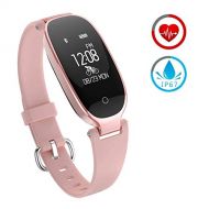 AsDlg Fitness Tracker, Women Smart Fitness Watch, IP67 Waterproof Heart Rate Monitor Smart Bracelet Smart Bracelet with Health Sleep Activity Tracker Pedometer for Smartphone (Colo