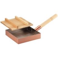 Asahi Egg Pan Tamagoyaki Made in Japan Professinal Model Copper W/wooden Handle,wooden Lid 18cm 7 Cne117