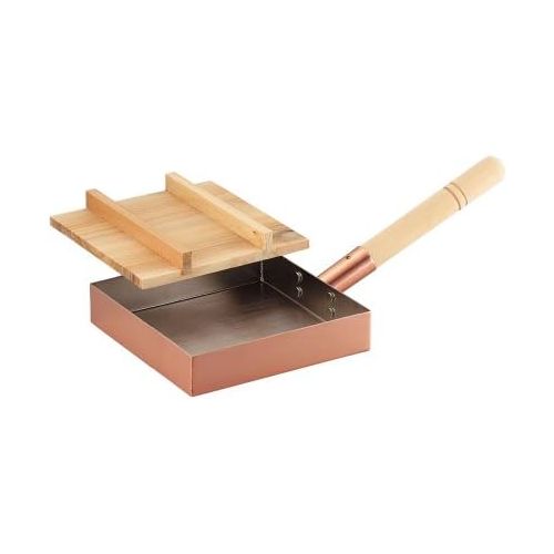  Asahi Egg Pan Tamagoyaki Made in Japan Professinal Model Copper W/wooden Handle,wooden Lid 18cm 7 Cne117