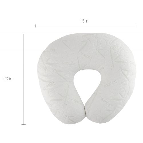  Asani Extra-Soft Breastfeeding Baby Support Pillow w/ 100%Hypoallergenic Removable Bamboo Cover&Slipcover | Antibacterial Newborn Infant Feeding Cushion | Portable for Travel | Nursing P