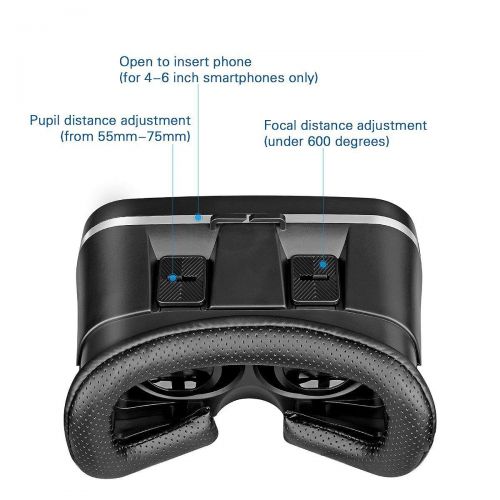  Asdf VR Virtual Reality Glasses VR Video Movie VR Glasses Headset with Microphone for Sony iPhone Smartphone