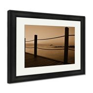 Ashley Framed Prints Island, Wall Art Home Decoration, Sepia, 30x35 (Frame Size), Black Frame, AG6046705