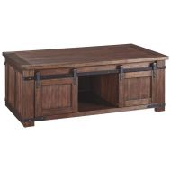 Ashley Furniture Signature Design T372-1 Budmore Rectangular Cocktail Table Brown