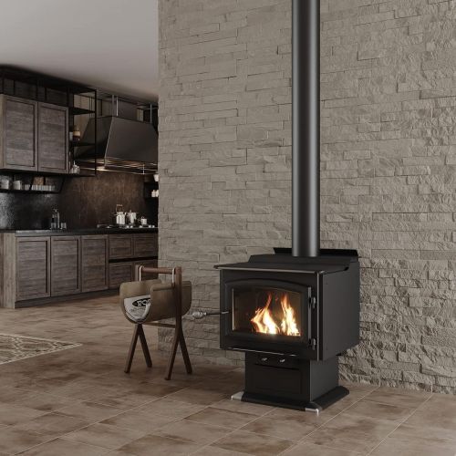  [아마존베스트]Ashley Hearth AW3200E-P 3,200 Sq. Ft. EPA Certified Pedestal Wood Burning Stove with Blower, Black