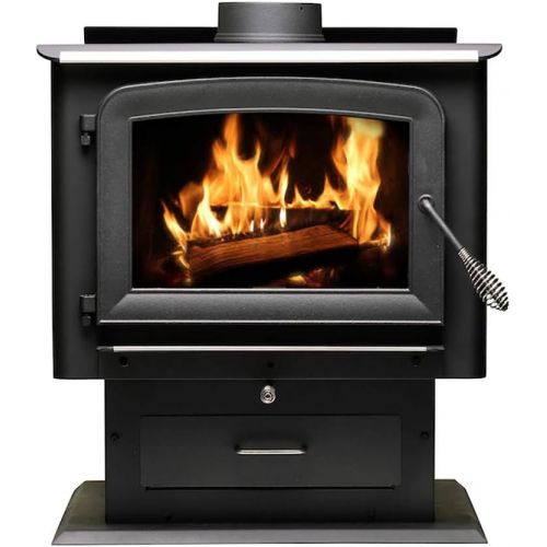  Ashley Hearth AW2520E-P 2,500 Sq. Ft. EPA Certified Pedestal Wood Burning Stove, Medium, Black