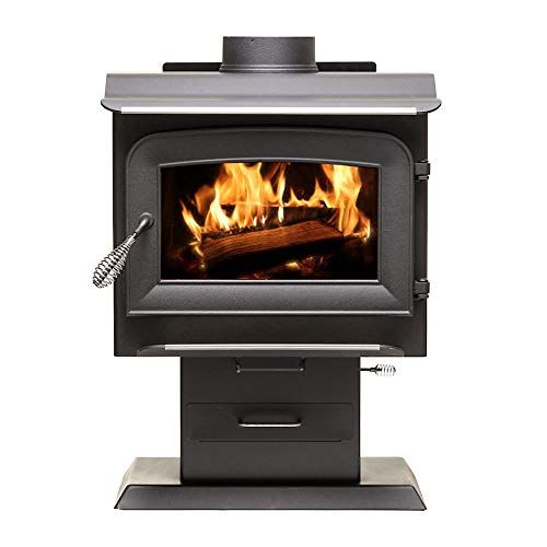  Ashley Hearth AW1120E P 1,200 Sq. Ft. EPA Certified Pedestal Wood Burning Stove, Black