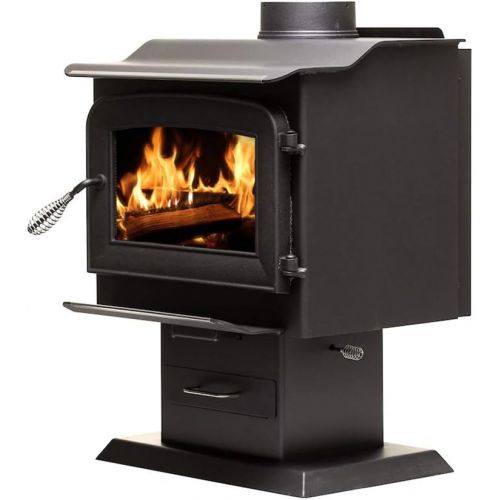  Ashley Hearth AW1120E P 1,200 Sq. Ft. EPA Certified Pedestal Wood Burning Stove, Black