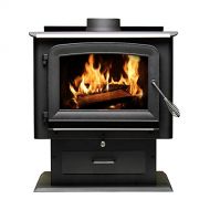 Ashley Hearth AW2520E P 2,500 Sq. Ft. EPA Certified Pedestal Wood Burning Stove, Medium, Black