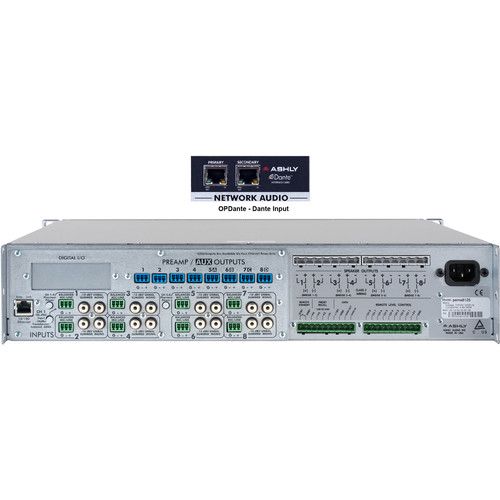  Ashly 8-Channel 1000W Pema Network Power Amplifier with OPDante Card & Protea DSP Software Suite (Low-Z)