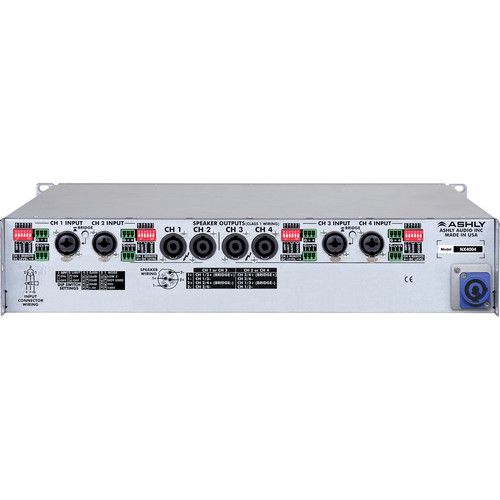  Ashly nX Series NX4004 4-Channel 400W Power Amplifier with Programmable Outputs