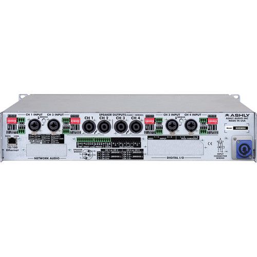  Ashly nXe Series NXE8004 4-Channel 800W Power Amplifier with Programmable Outputs & Ethernet Control