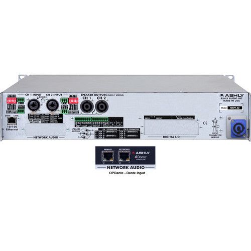  Ashly nXp1.5 2-Channel Multi-Mode Network Power Amplifier with Protea DSP Software Suite & Dante Digital Interface