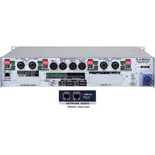  Ashly nXp1.5 4-Channel Multi-Mode Network Power Amplifier with Protea DSP Software Suite & Dante Digital Interface