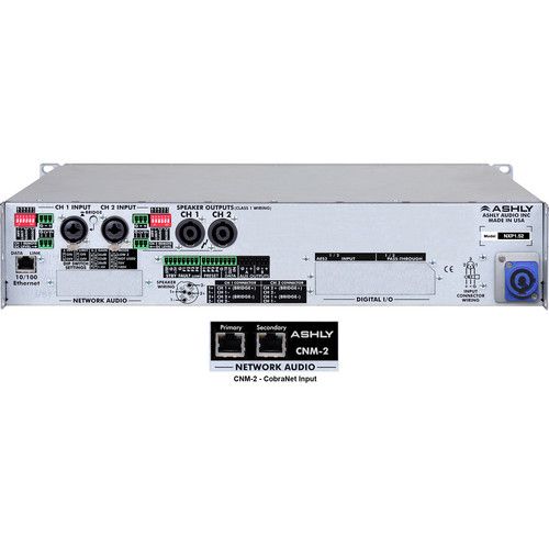 Ashly nXp1.5 2-Channel Multi-Mode Network Power Amplifier with Protea DSP Software Suite & CobraNet Digital Interface