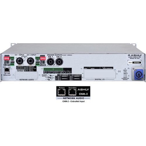  Ashly nXp800 2-Channel Multi-Mode Network Power Amplifier with Protea DSP Software Suite & CobraNet Digital Interface